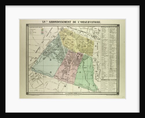 Map of the 14th Arrondissement De L'Observatoire Paris France by Anonymous