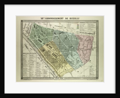 Map of the 12th Arrondissement De Reuilly Paris France by Anonymous