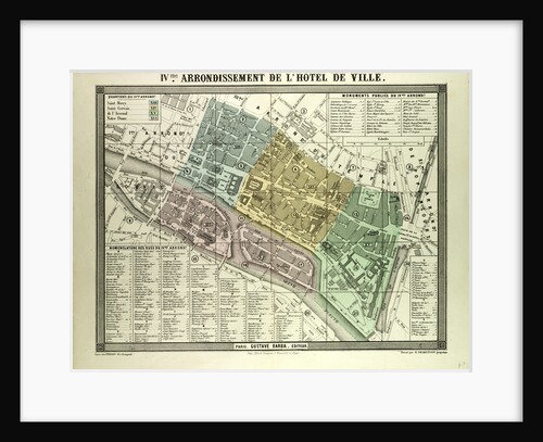 Map of the 4th Arrondissement De L'Hôtel De Ville Paris France by Anonymous