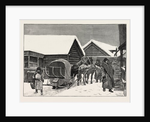Travelling in Siberia: Arrival at a Post House: Stopping to Change Horses. by Anonymous