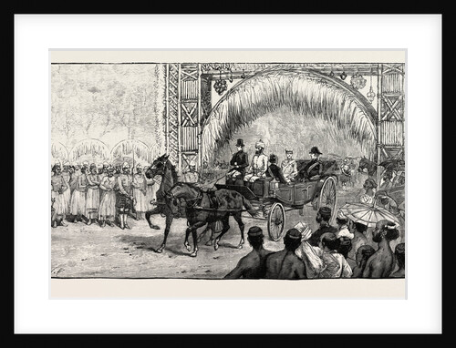 Reception of the Czarevitch at Colombo Ceylon (Sri Lanka): Passing Under Triumphal Arches with the Governor. by Anonymous