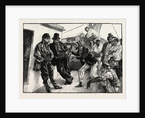 While He Addressed the Boatmen the Others Stood Doggedly Looking on by Anonymous