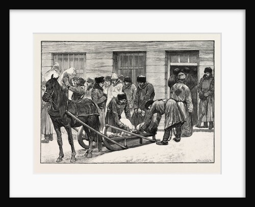 Sketches in Siberia Courtyard of the Prison for Criminals at Krasnoiarsk: Prisoners on Their Arrival at Krasnoiarsk Unloading Sledges by Anonymous