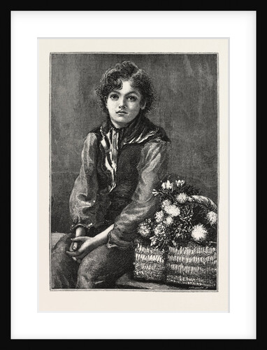 A Boy with Basket of Flowers by Anonymous