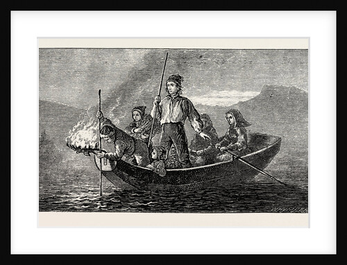Salmon Spearing by Night by Anonymous