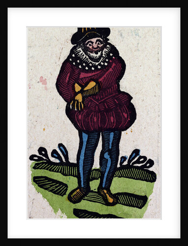 Illustration of English Tales Folk Tales and Ballads. A Man in Colourful Clothes Reaching for Something in His Pocket. by Anonymous