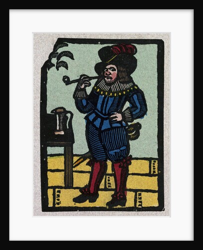 Illustration of English Tales Folk Tales and Ballads. A Man Wearing Colourful Clothes and Smoking a Pipe by Anonymous