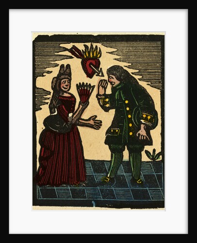 Illustration of English Tales Folk Tales and Ballads. A Woman and a Man with above Them a Burning Heart Pierced by an Arrow by Anonymous