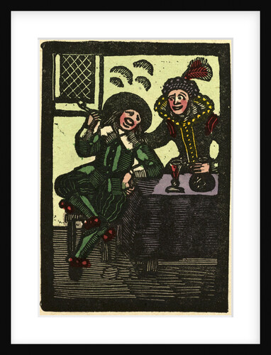 Illustration of English Tales Folk Tales and Ballads. A Glass of Wine and a Pipe. Man and Woman. by Anonymous