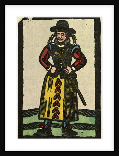 Illustration of English Tales Folk Tales and Ballads. A Woman with a Walking Stick by Anonymous