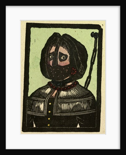 Illustration of English Tales Folk Tales and Ballads. A Frightened Woman Wearing a Mask by Anonymous