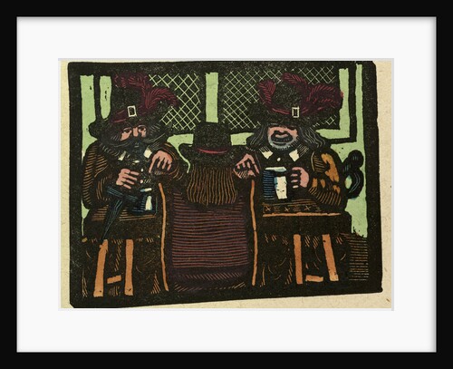 Illustration of English Tales Folk Tales and Ballads. Three People Talking While Having a Drink by Anonymous