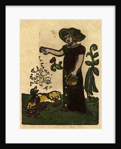Illustration of English Tales Folk Tales and Ballads. A Woman Feeding Ducks by Anonymous