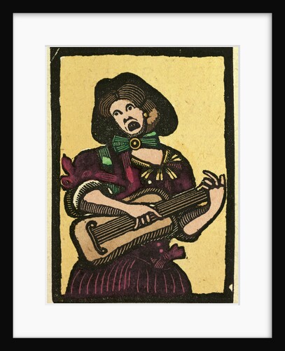Illustration of English Tales Folk Tales and Ballads. A Woman Playing a Musical Instrument by Anonymous