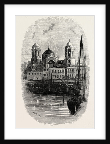 Cathedral of Cadiz, from the Harbour, Spain by Anonymous