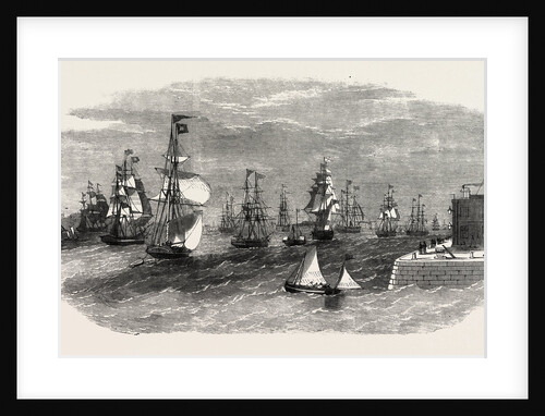 Scene in the Mersey on the Termination of the Late Gale Vessels Outward-Bound by Anonymous