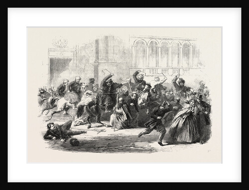 The Recent Outbreak at Warsaw: The Religious Procession Proceeding from the Church of the Bernardins Attacked by the Cossacks by Anonymous