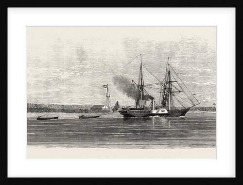 Dr. Livingstone's Expedition: The Pioneer with the Boats of the Sidon in Tow Entering the Kongone River. by Anonymous