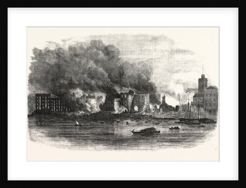 The Great Fire in Southwark: Scene at Cotton's Wharf at Midday UK by Anonymous