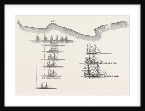 Engagement Off Sebastopol Between Three Steamers of the Allied Fleet and Six Russian Steamers 1854 by Anonymous