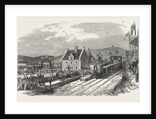 Opening of the North Devon Railway. Arrival of the Train at Barnstaple UK 1854 by Anonymous