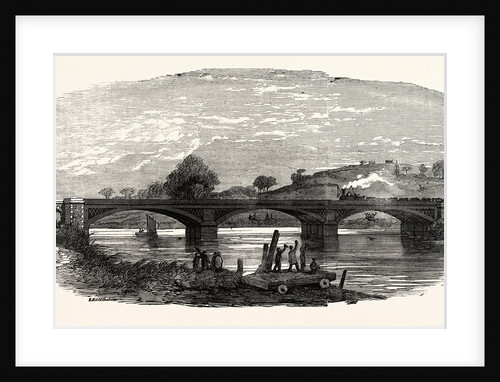 Opening of the North Devon Railway: The Iron Railway Bridge Over the River Taw Near Barnstaple 1854 by Anonymous