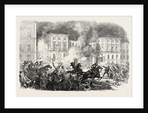 The Insurrection in Spain: The Insurgents Setting Fire to the Palace of Queen Christina at Madrid 1854 by Anonymous