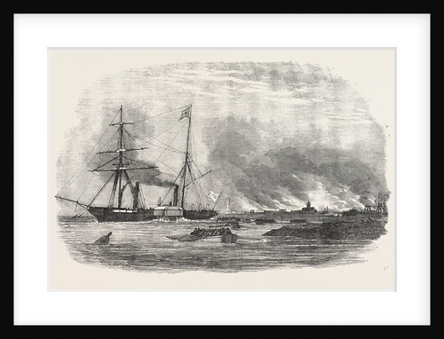 Destruction of Sulineh at the Mouth of the Danube 1854 by Anonymous