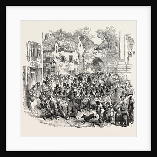 The 5th (French) Regiment of the Line Passing Through the Porte Des Dunes on Their Way to the Camp of Boulogne 1854 by Anonymous