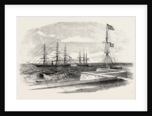 The British Steamer Bengal Bringing a Supposed Russian Prize Into Madras Harbour 1854 by Anonymous