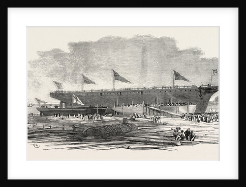 Launch of H.M. Gun-Boat Pelter and the Portuguese Steamship Dom Pedro Secondo at Northfleet 1854 by Anonymous