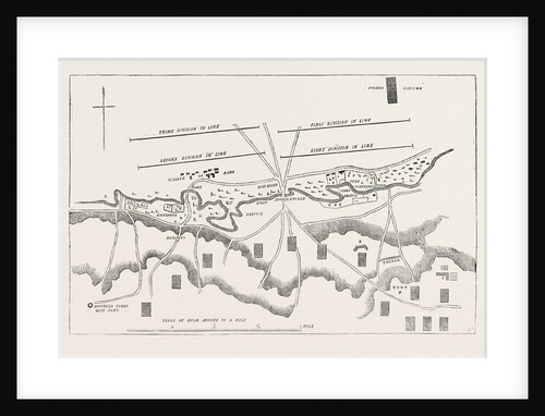 The Crimean War: Official Plan of the Battle of the Alma Distribution of the British Troops at the Commencement of the Action 1854 by Anonymous