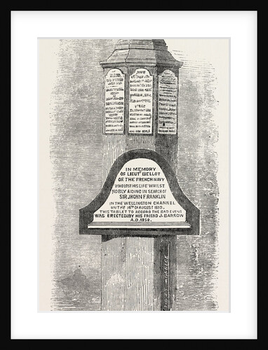 Monumental Pillar on Beechey Island to the Memory of Lieutenant Bellot and Other Explorers 1854 by Anonymous