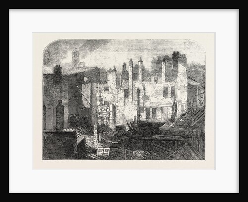 The Fire in the Strand Remains of the Whittington Club after the Fire 1854 London UK by Anonymous