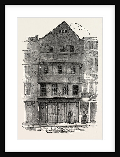 Old Houses with Overhanging Stories, Gabled Fronts and Projecting Windows, in Chancerey Lane, Just Taken Down, London, 1853 by Anonymous