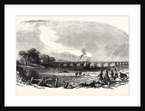 The Caledonian Railway: The Esk Viaduct, Skiddaw in the Distance, UK, 1847 by Anonymous