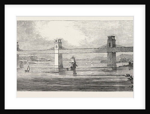 Stephenson's Iron Tunnel Railway Bridge, Britannia, Over the Menai Straits, 1846 by Anonymous