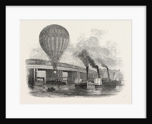 The Nassau Balloon Passing Battersea Bridge, on Its Passage Up the Thames, UK, 1846 by Anonymous