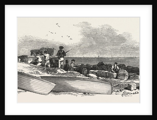 Removal of the Ship's Stores from the Landing Place to the Coast Guard Station, 1846 by Anonymous