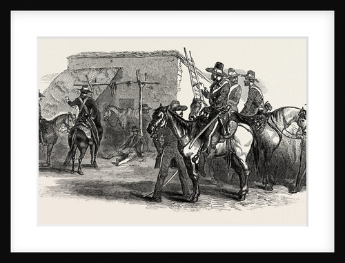 The War in Mexico: Escort of Cavalry Stopping at a Pulque Shop, Between San Martin and Puebla, 1847 by Anonymous