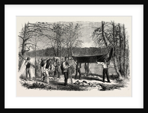 The Assinniboine and Saskatchewan Exploring Expedition: Portaging a Canoe and Baggage, 1858 by Anonymous