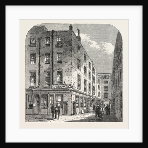 Garraway's Coffee House, Change Alley, London, 1866. Tea Was First Sold Here in England. Garraway's Was the Headquarters of the South Sea Bubble by Anonymous