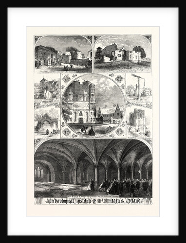Professor Willis and Party in the Crypt of Rochester Cathedral. Malling Abbey. Leybourne Church and Castle. Yard of Ancient Hostelry. 1863 by Anonymous