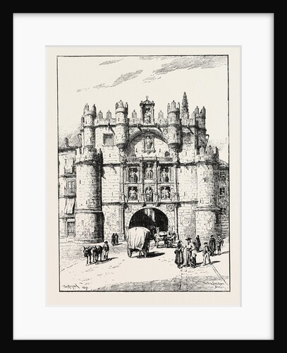 Gateway of Santa Maria, Burgos., at the Exhibition of the Royal Institute of Painters in Water Colours, 1891 by Anonymous
