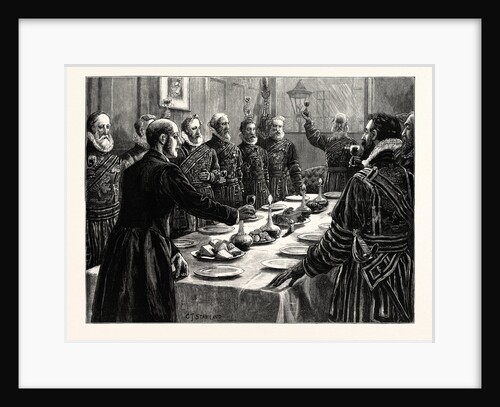 Yeomen of Her Majesty's Bodyguard Drinking the Queen's Health after Searching the Basement of the Houses of Parliament, London, 1883 by Anonymous