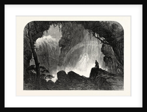Scene from Manfred, at Drury Lane Theatre: The Steinbach Waterfall. Haunt of the Witch of the Alps, 1863 by Anonymous