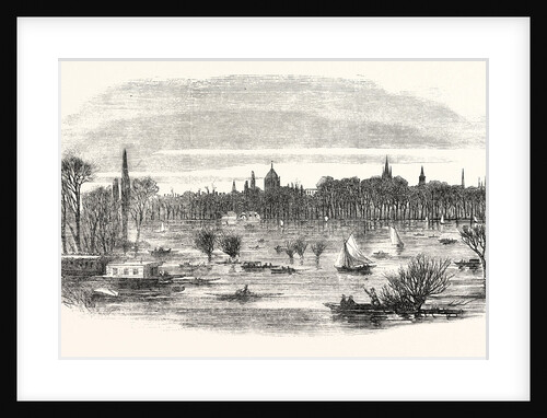 The Inundation of Christchurch Meadows, Oxford, UK, 1852 by Anonymous