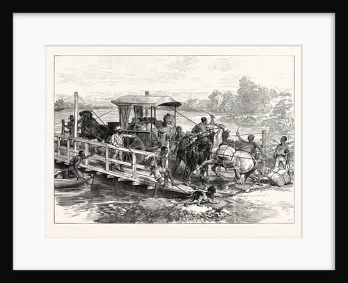 Pontoon Over Vaal River, Klipdrift, South African Diamond Fields, on the Way to the Gold Fields, 1874 by Anonymous