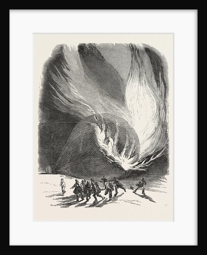 Mrs. Graham's Balloon on Fire. 1850 by Anonymous
