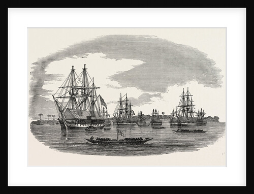 The Western Coast of Africa: The Anchorage Off the Town of Bonny River, 1850 by Anonymous
